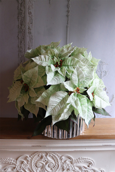 Gwiazda Betlejemska Silver&White, wysokiej jakości sztuczna roślina, wym.50x52cm