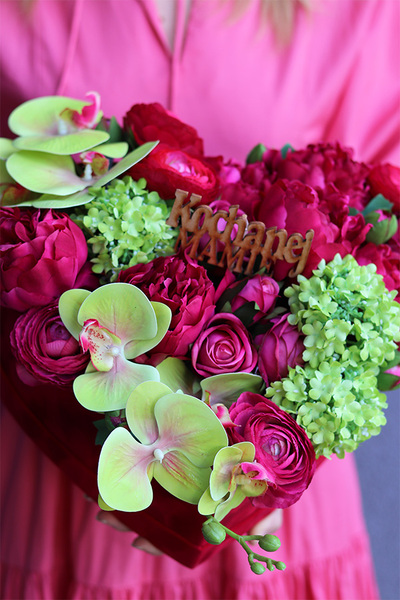 Mother's Heart, flowerbox serce z życzeniami