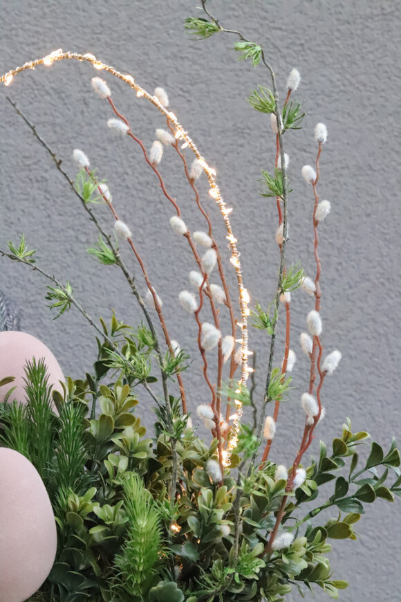 Natural Glam LED, stroik wielkanocny z jajkami