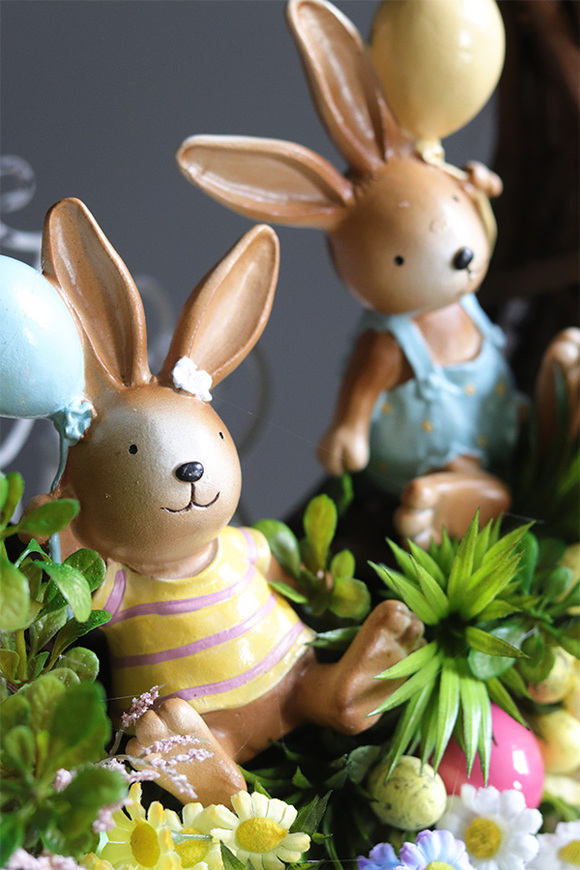 Zajączki Wielkanocne, wielkanocny wianek dekoracyjny