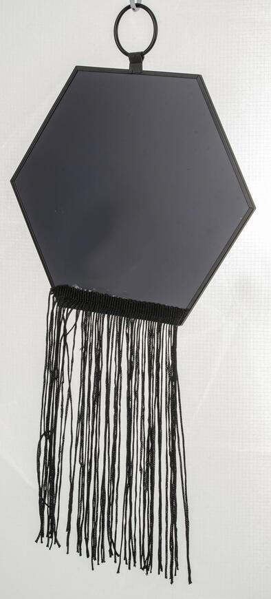 Hexagon C, lustro w czarnej ramie, wym.38x20cm