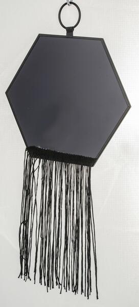 Hexagon C, lustro w czarnej ramie, wym.38x20cm