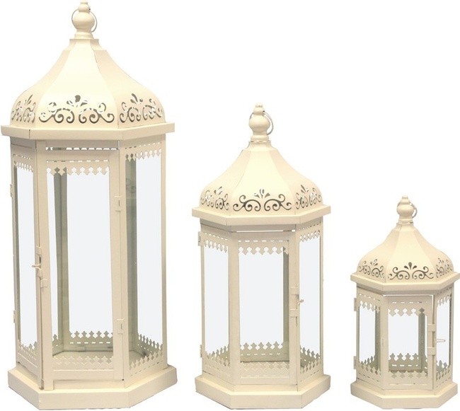 Giardino, metalowy lampion / latarenka, kpl.3 szt 