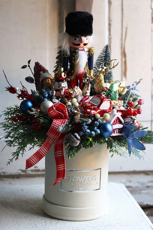 flowerbox świąteczny, Dziadek do Orzechów 2, wym.42x34cm