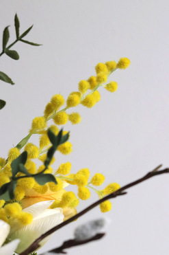 Mimosis 2, stroik wielkanocny z kurami, wys.33cm 