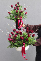 Tulipaneo Bordo, komplet dekoracji nagrobnych