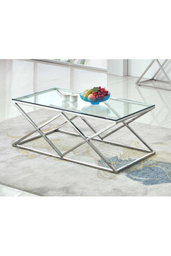 Everson, stolik kawowy stal nierdzewna, wym.120x60x45cm