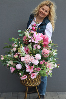 Kviatova, ekskluzywna kompozycja w naczyniu na trójnogu, wys.123cm