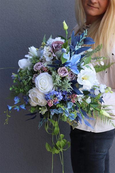 Malediwy Blue, niebieski bukiet kwiatów, wys.52cm