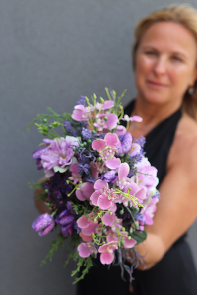 Meadows, fioletowy flowerbox welurowy