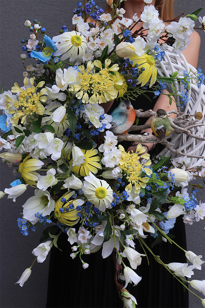 Ptaszki Majowe, wiosenny wianek z ptaszkiem