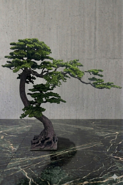 Bonsai, sztuczna roślina na podstawie