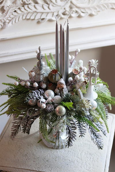 Silver Premium Ballet, stroik adwentowy w pucharze