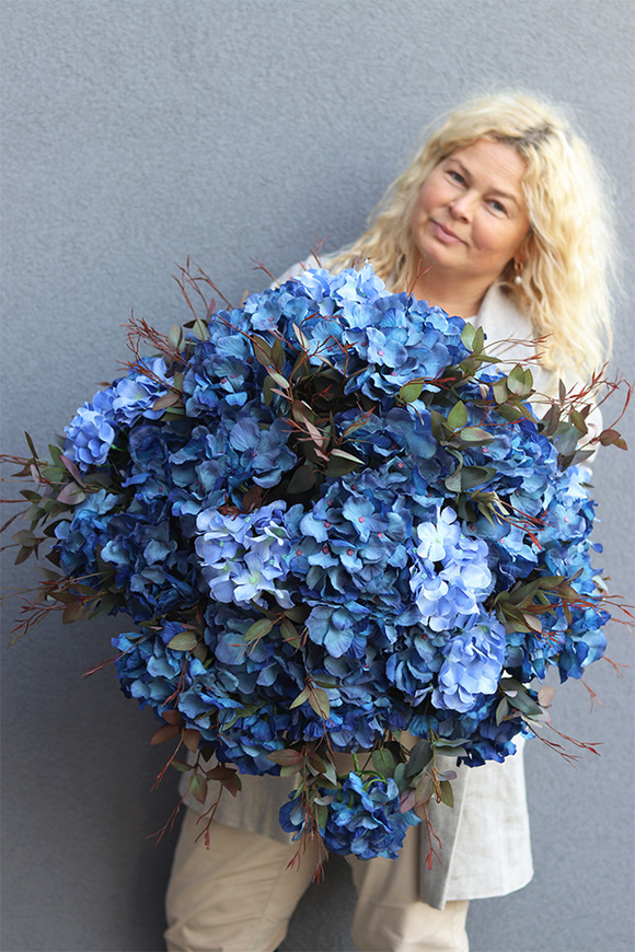 Navy Hortensje Deluxe, komplet dekoracji nagrobnych