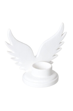 Wings, świąteczny świecznik, biały, wym.15x18.5x10cm