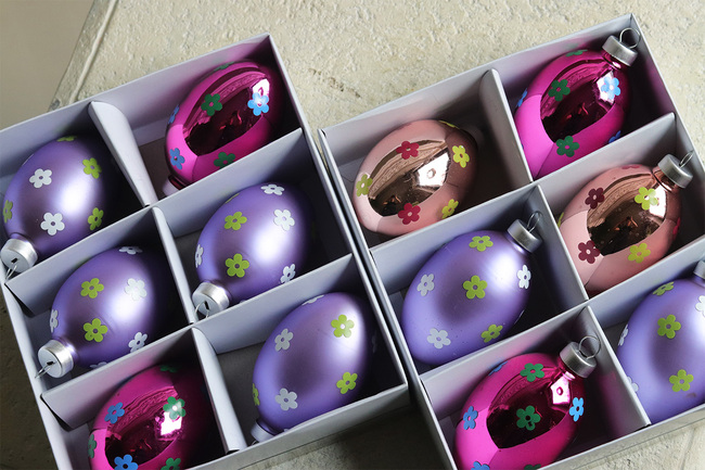 Easter Eggs Violet, zestaw zawieszek na Wielkanoc