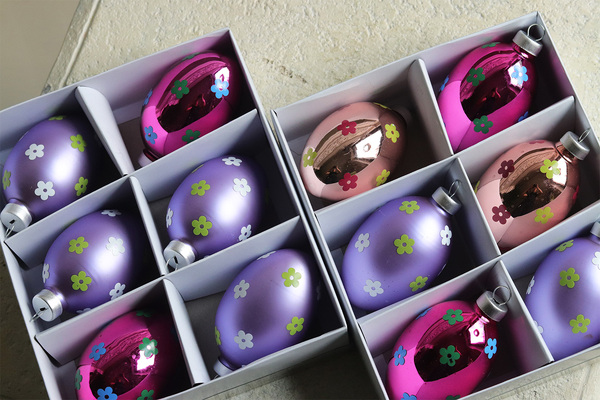 Easter Eggs Violet, zestaw zawieszek na Wielkanoc