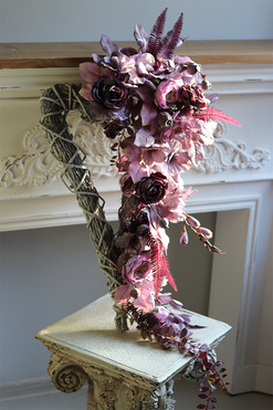 Serce Mortario Violet, wieniec nagrobny w kształcie serca, wym.90x52cm