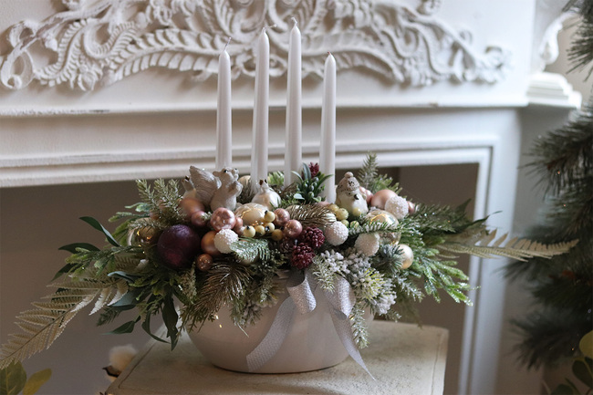 Fioletina Laos, stroik świąteczny / adwentowy