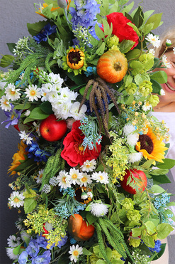 Polskie Ogrody, bogata girlanda kwiatowa, dł.100cm 