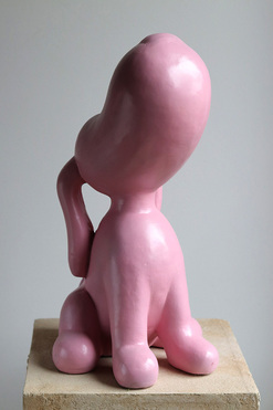 Dog in the Fog, figurka pies Snoopy, różowy, wys.46cm