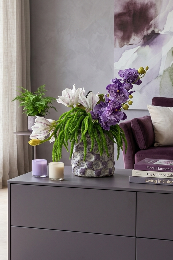 Ristretta Etno, kompozycja kwiatowa z orchideą