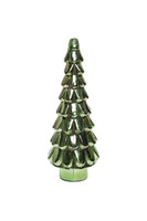 Xmas Vintage, figurka świąteczna choinka szklana, zielona