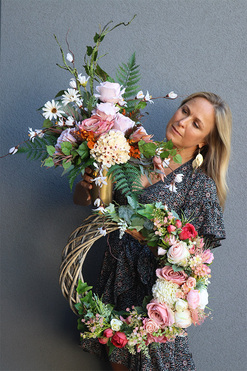 komplet dekoracji nagrobnych Zorza, wieniec + bukiet