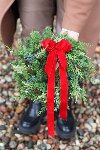 Simple World, bożonarodzeniowy wianek na drzwi