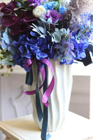 Berinada Blue, sztuczna kompozycja kwiatowa w wazonie, wys.75cm