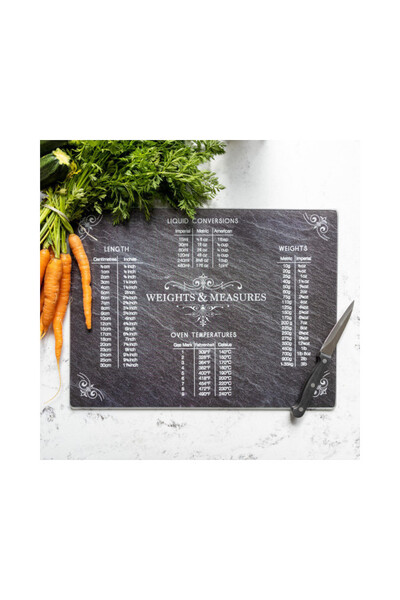 Weights&Measures, deska szklana do krojenia z miarami, wym.40x30cm