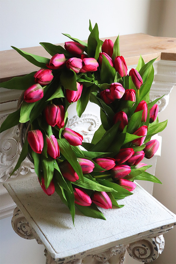 wiosenny wianek Tulipanowy Amarantowy