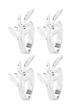 Branch, obrączki na serwetki, gałązki, srebrne kpl.4szt