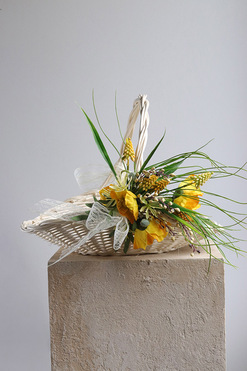 OD RĘKI Tulipanki, koszyczek wielkanocny, wys.26cm