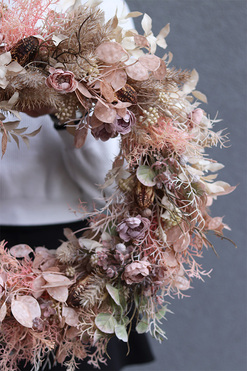 Beigeta, boho wianek na drzwi, śr.43cm