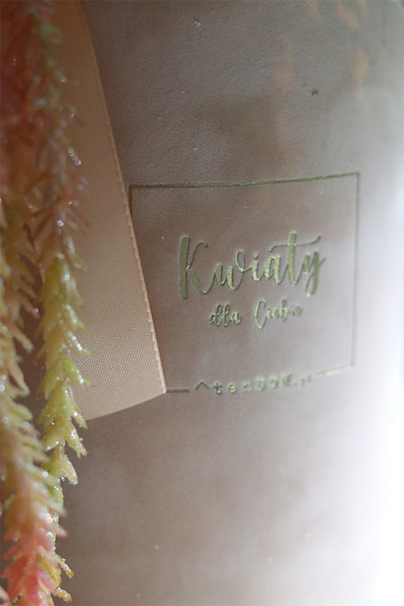 Beigenata LED, flowerbox świąteczny z bawełną