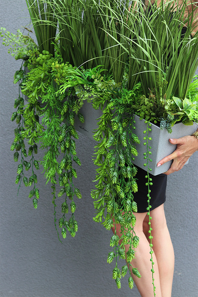 Balconera Agneso 3, ekskluzywna kompozycja z trawami w donicy, wys.70cm