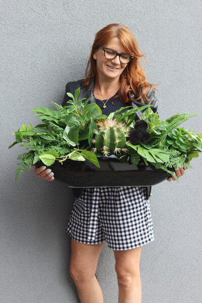 Black Laos, zielona kompozycja w naczyniu