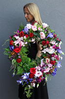 Marassi 2, kolorowy wieniec nagrobny, śr.67cm 