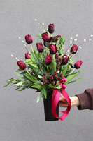 Tulipaneo Bordo, komplet dekoracji nagrobnych