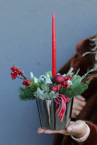 Klassiko, świąteczny stroik ze świecą