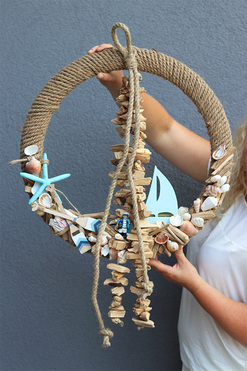 Nerreta, marynistyczny wianek na ścianę, śr.50cm