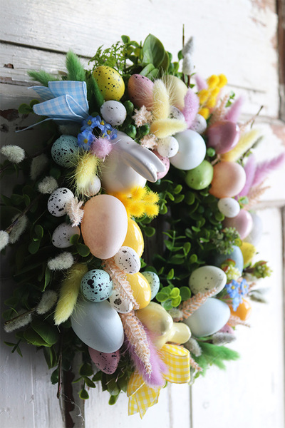 Moko Easter Pastelle A, wielkanocny wianek na drzwi, śr.30cm 