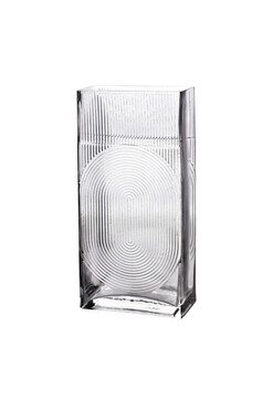 Dessau B, szklany wazon ze wzorem, wym.30x14.5x6.5cm