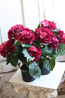 doniczkowa hortensja Wiśniowa, wysokiej jakości sztuczne kwiaty, wys.40cm