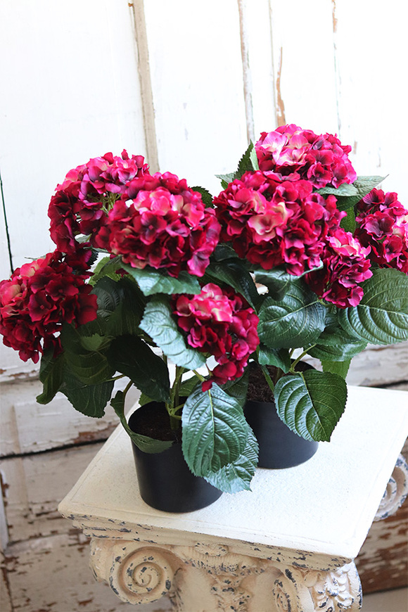 doniczkowa hortensja Wiśniowa, wysokiej jakości sztuczne kwiaty, wys.40cm