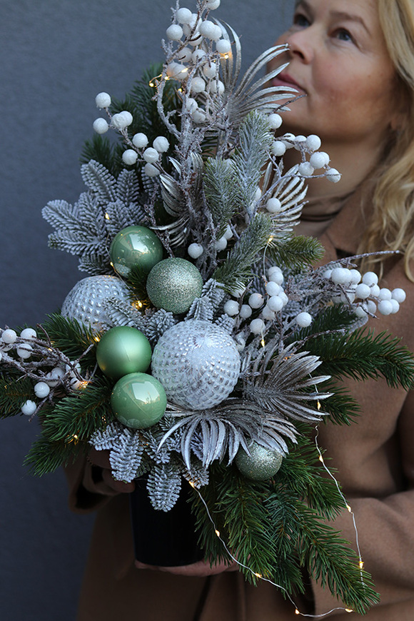 Green Xmas, komplet dekoracji nagrobnych