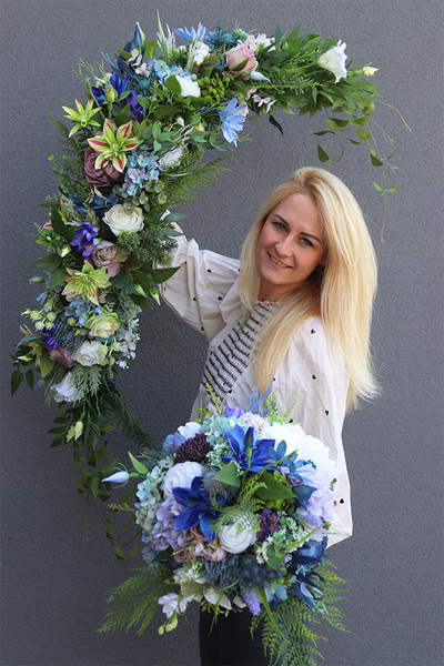 Malediwy Blue, niebieski bukiet kwiatów, wys.52cm