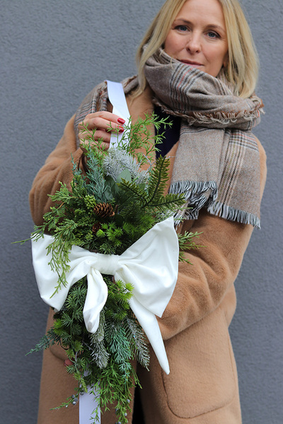 Winter Christmas Door, zawieszka świąteczna na drzwi dwustronna