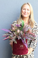 Wiśniowa Medina Big, welurowy flowerbox jesienny